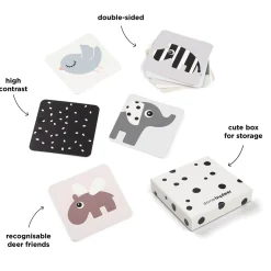 Baby kontrastkort 10 stk. - Deer friends - Farvemix