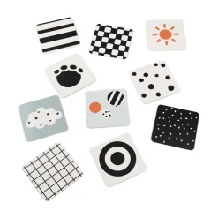 Baby kontrastkort 10 stk. - Deer friends - Farvemix