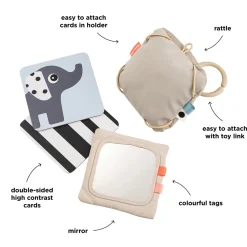 Baby kontrastkortholder - Deer friends - Sand