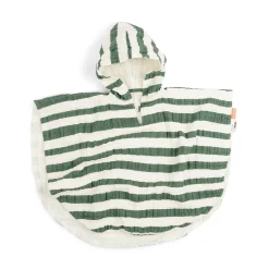 Bade poncho - Stripes - Grøn