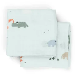 Burp cloth 2-pack - Playground - Blue