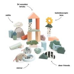 Byggeklodser 34 stk. - Deer friends - Farvemix