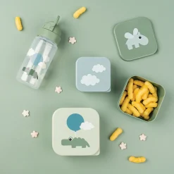 Drikkedunk m/ sugerør - Happy clouds - Grøn - 350 ml