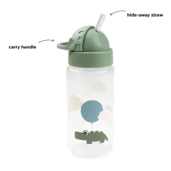 Drikkedunk m/ sugerør - Happy clouds - Grøn - 350 ml
