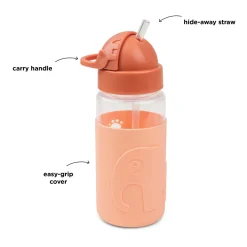 Easy-grip drikkedunk m/ sugerør - Elphee - Papaya - 350 ml