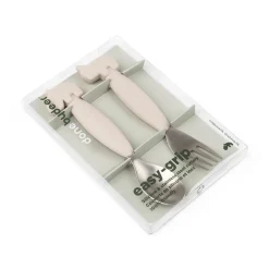 Easy-grip ske- og gaffelsæt - Deer friends - Sand