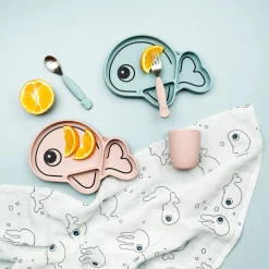 Easy-grip ske- og gaffelsæt - Sea Friends - Blå