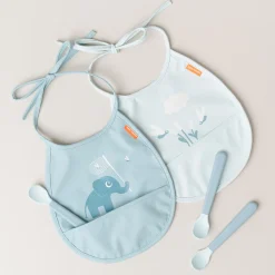 Foodie easy-grip babyske 3-pak - Blå