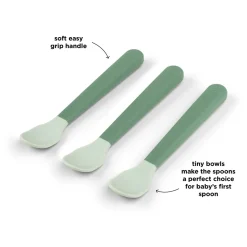 Foodie easy-grip babyske 3-pak - Grøn