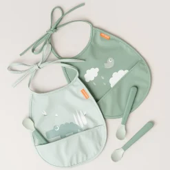 Foodie easy-grip babyske 3-pak - Grøn