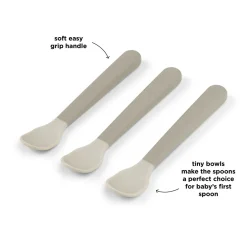 Foodie easy-grip babyske 3-pak - Sand