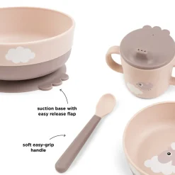 Foodie første spisesæt m/sugekop - Happy clouds - Pudder