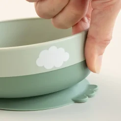 Foodie første spisesæt m/sugekop - Happy clouds - Grøn