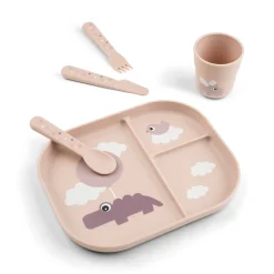 Foodie inddelt tallerken sæt - Happy clouds - Pudder
