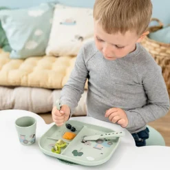 Foodie spisesæt m/sugekop Tiny farm Grøn