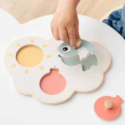 Første knoppuslespil - Happy clouds - Farvemix