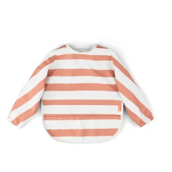 Hagesmæk m/ærmer og lomme - Striber - Papaya