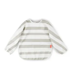 Hagesmæk m/ærmer og lomme - Striber - Sand