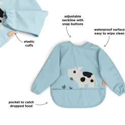 Hagesmæk m/ærmer og lomme - Tiny farm - Blå