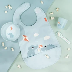 Hagesmæk m/velcro - Playground - Blå