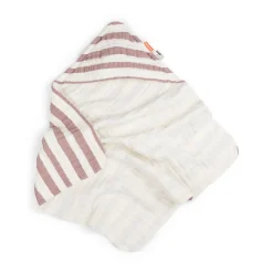 Håndklæde m/ hætte - Stripes - Pudder