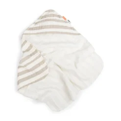 Håndklæde m/ hætte - Stripes - Sand