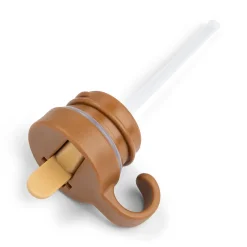 Låg & sugerør - Metalflaske - Sea friends - Mustard