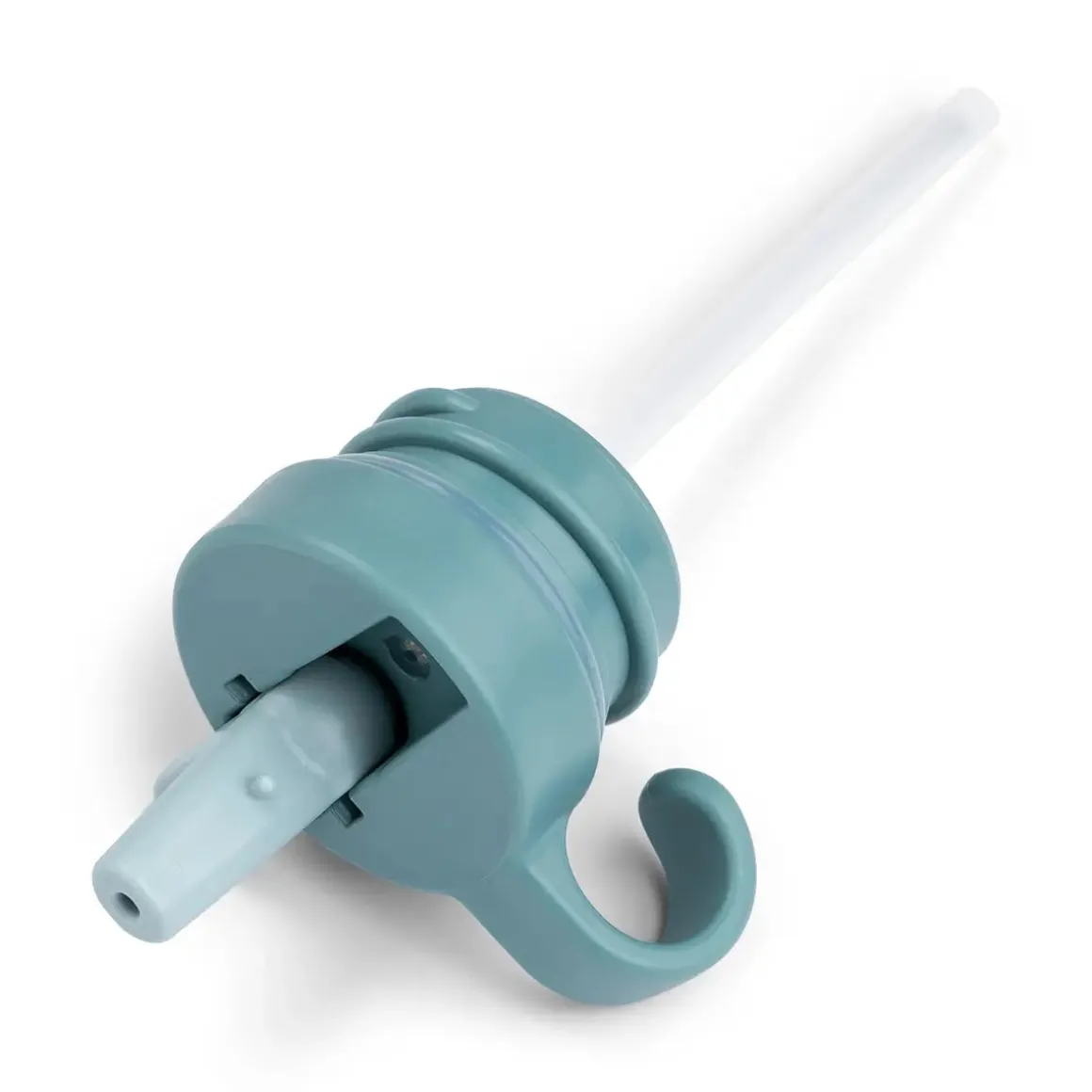 Låg & sugerør - Metalflaske - Elphee - Blå