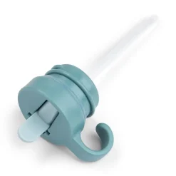 Låg & sugerør - Metalflaske - Elphee - Blå