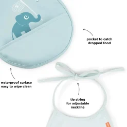 Lille hagesmæk i lomme 2-pak - Elphee - Blå