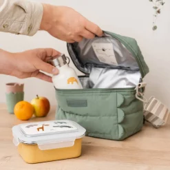 Madkasse i rustfrit stål - Deer friends - Mustard