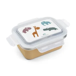 Madkasse i rustfrit stål - Deer friends - Mustard