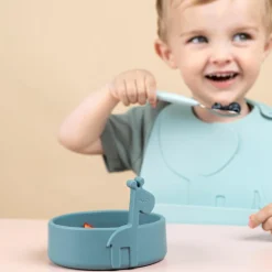 Peekaboo første spisesæt - Deer friends - Blå