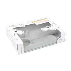 Peekaboo inddelt tallerken - Deer friends - Grå