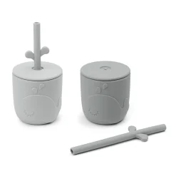 Peekaboo sugerørskop 2 stk. - Wally - Grå