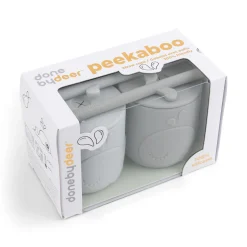 Peekaboo sugerørskop 2 stk. - Wally - Grå