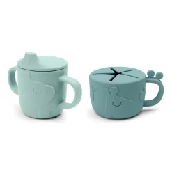 Peekaboo tud/snack kop sæt - Deer friends - Blå