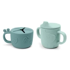 Peekaboo tud/snack kop sæt - Deer friends - Blå