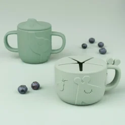 Peekaboo tud/snack kop sæt - Deer friends - Blå