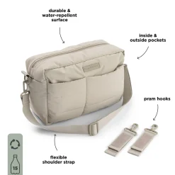 Quiltet barnevognstaske - sand