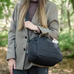 Quiltet barnevognstaske - sort