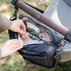 Quiltet barnevognstaske - sort