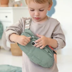 Quiltet cross-over børnetaske - Croco - Pudder