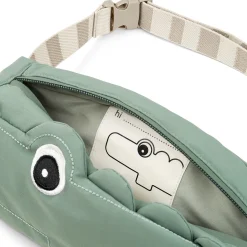 Quiltet cross-over børnetaske - Croco - Grøn