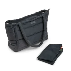 Quiltet pusle tote bag - Sort