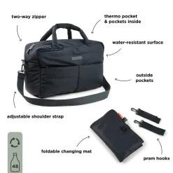 Quiltet pusletaske - Sort