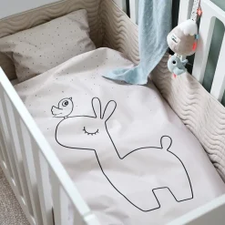 Quiltet sengerand m/bindebånd - Waves - Mustard