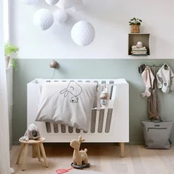 Quiltet sengerand m/bindebånd - Waves - Sand