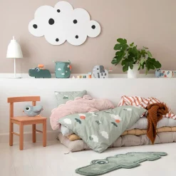 Sengesæt junior - Happy clouds - Grøn