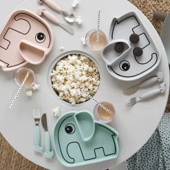 Silicone Stick&Stay tallerken - Elphee - Blå